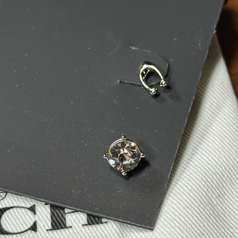 *NWT* COACH Signature Stud & Crystal Stud Earrings Set - Picture 4 of 8